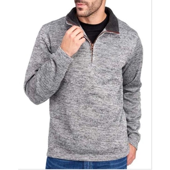 Men’s ¼ Zip Sweater Fleece Pullover - Picture 1 of 6